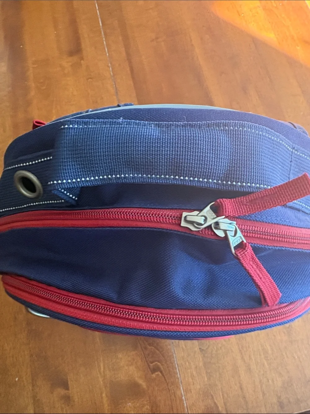 Pottery Barn Kids Navy and Red Backpack with Monogram